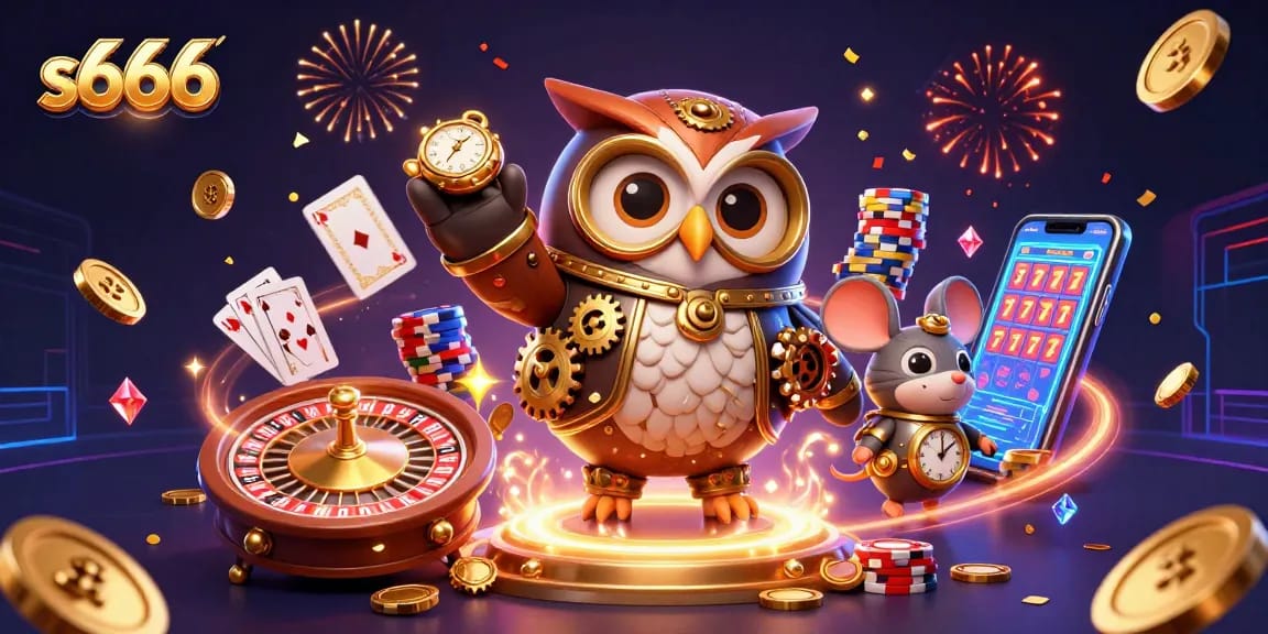 Experience thrilling gameplay at s666 with a vibrant 3D casino scene filled with golden treasures.