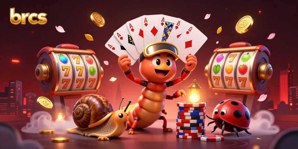 Experience thrilling gameplay at brcs with a cartoon millipede dealer and dynamic slot symbols in action.