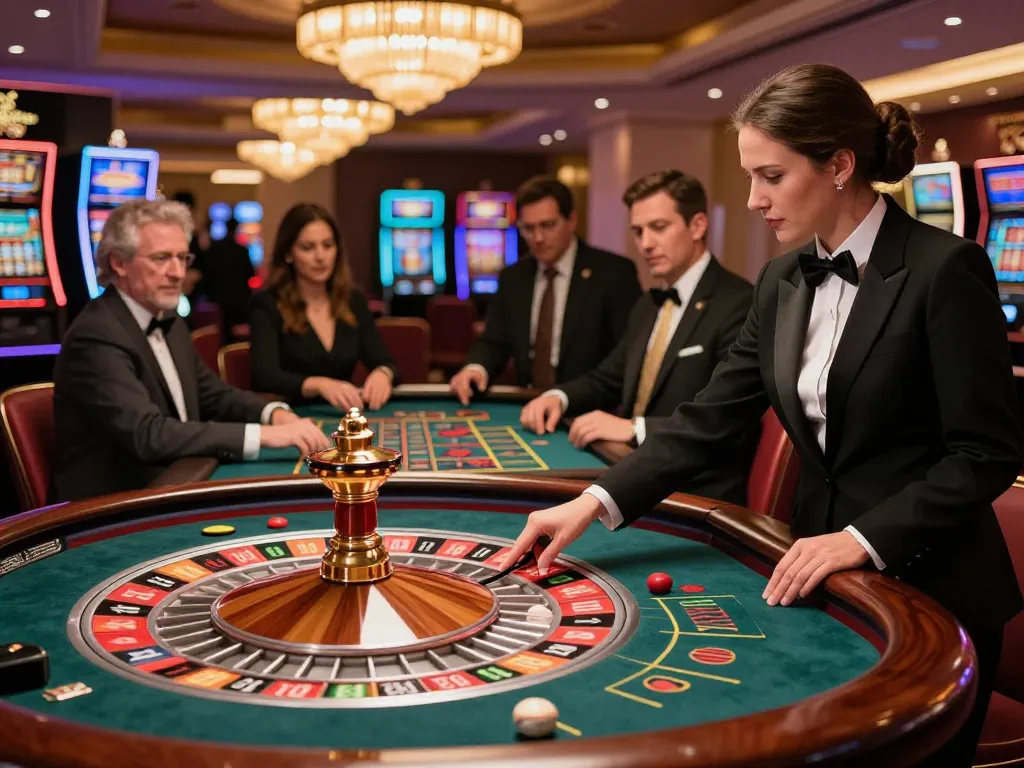 Players engage with the lc88app roulette table, capturing the excitement of high-stakes betting.