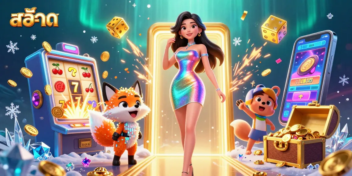 Experience vibrant สล็อต action with jackpot slots and colorful characters in an immersive digital scene.