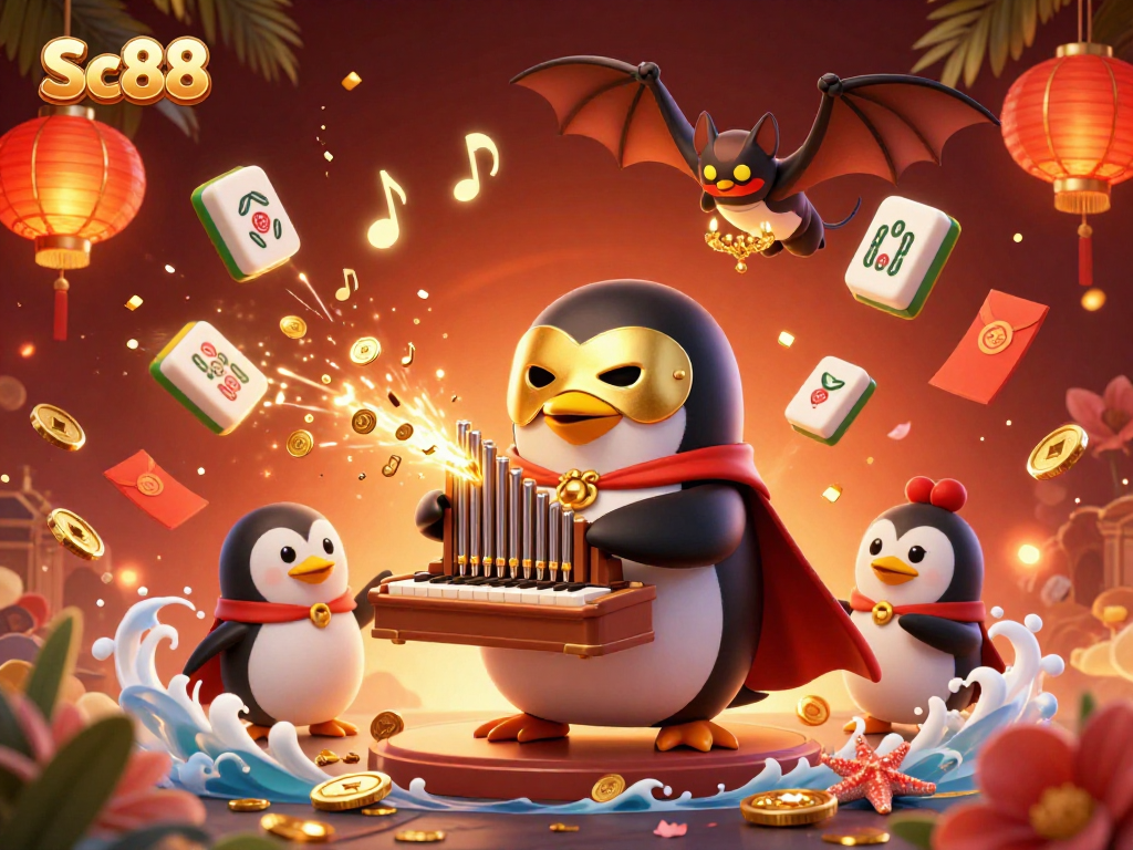Experience Sc88's thrilling casino atmosphere with this vibrant 3D illustration of gaming excitement.