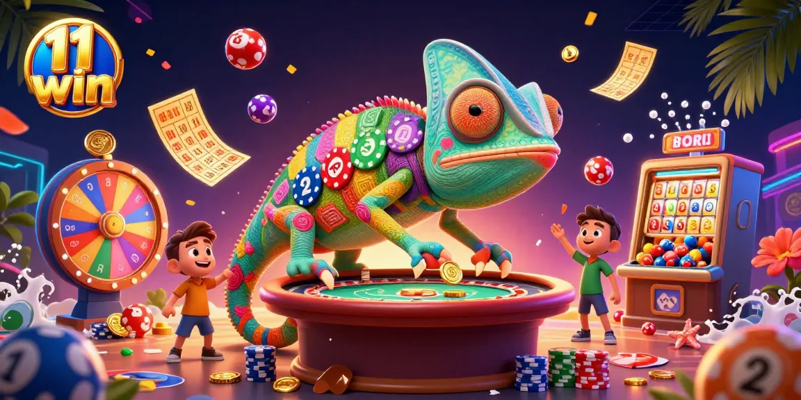 Engage in thrilling gameplay with 11 win casino, featuring vibrant 3D chameleon and dynamic betting elements.