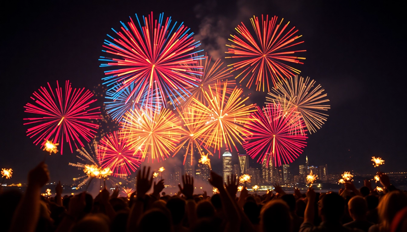 Experience cheap fireworks near me lighting up the night sky with vibrant colors and joyous crowds.