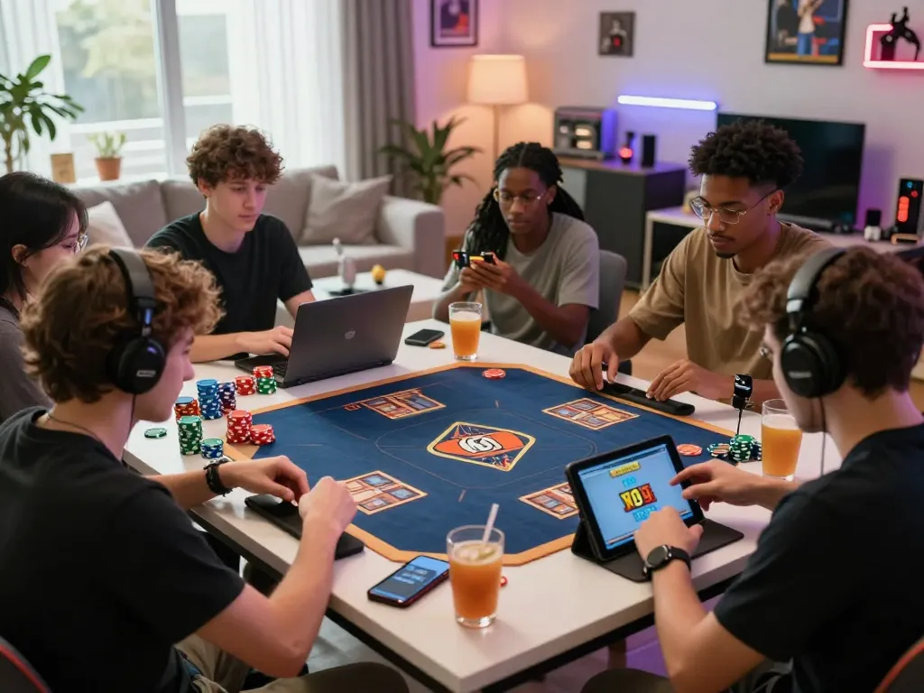 Group of players enjoying an exciting gaming session on the rik vip platform, showcasing modern devices and vibrant atmosphere.