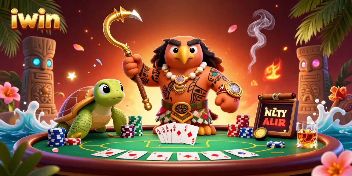 iwin engages players with an exciting poker scene featuring vibrant characters and rich casino elements.