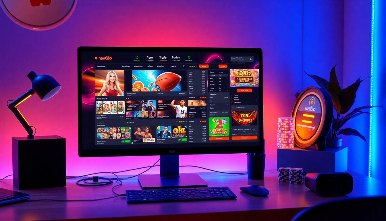 Engaging online gambling scene at new88go.com featuring sleek gaming interface and vibrant colors.