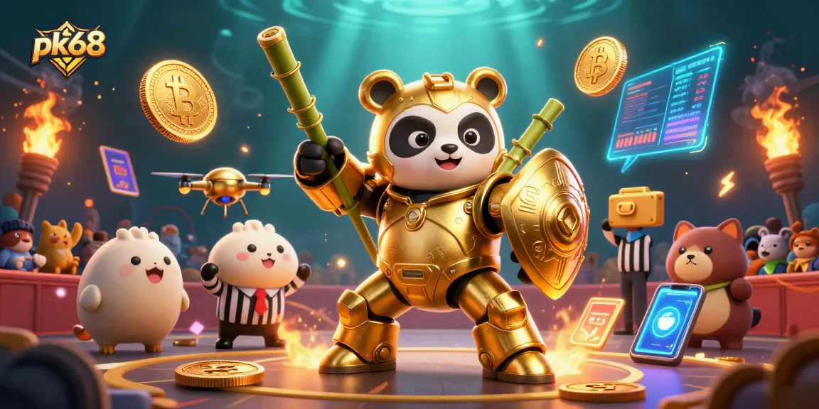 Experience thrilling gameplay in pk68’s vibrant 3D cartoon panda arena, showcasing crypto excitement!