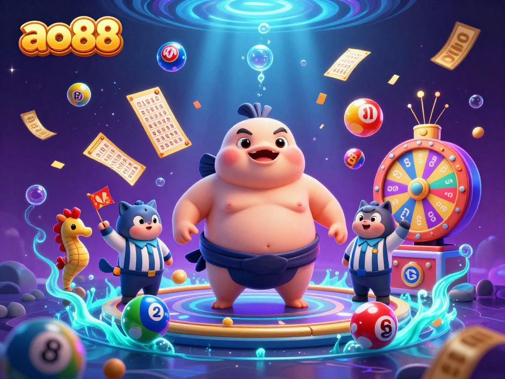 Engage in exciting slots at ao88 while enjoying vibrant underwater casino themed illustration.