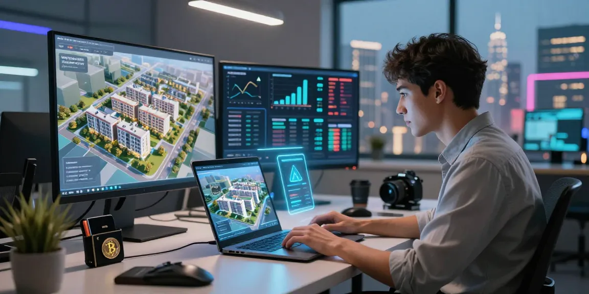 Virtual workspace demonstrating rokok88 link alternatif and digital property investments in a high-tech setting.