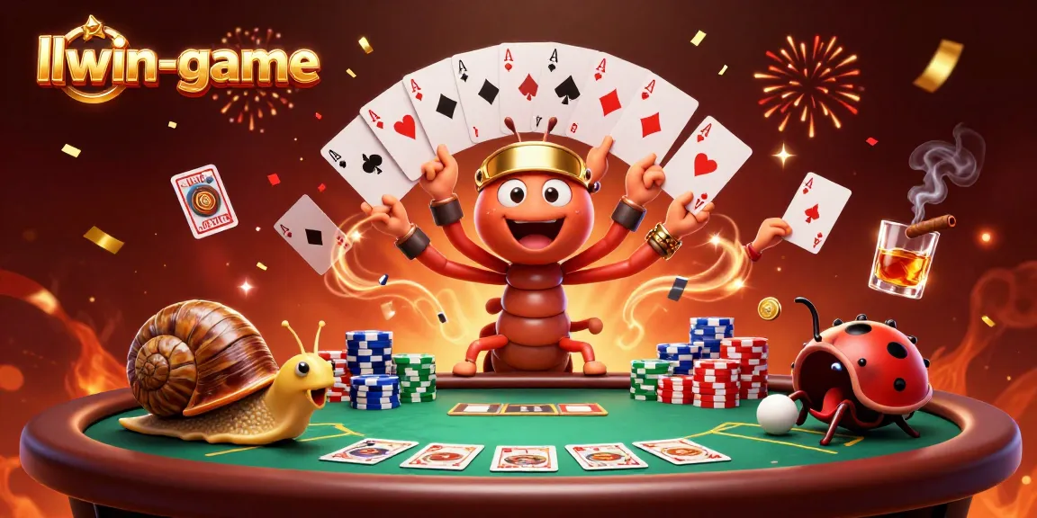 Experience the excitement of llwin-game with a vibrant casino illustration featuring animated characters in action.