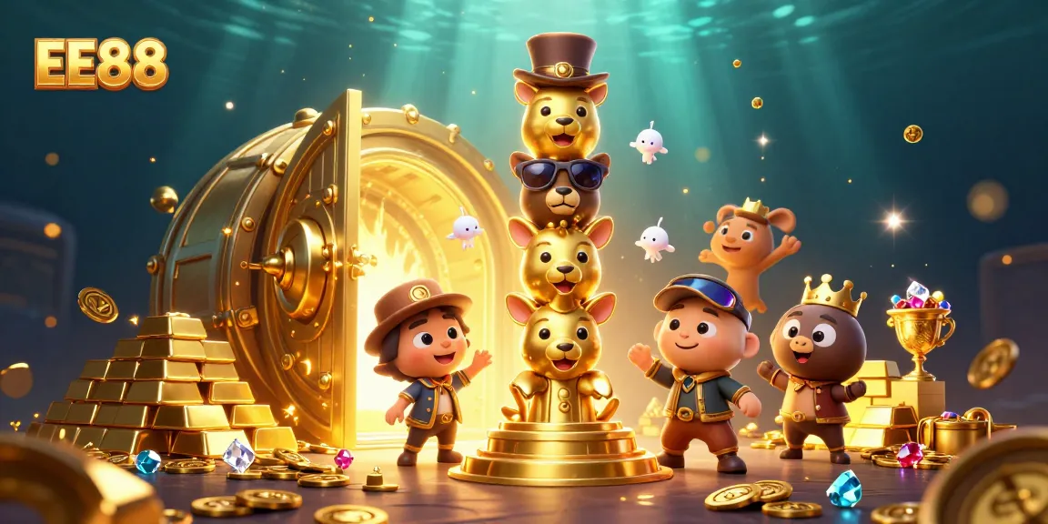 Experience exciting gameplay at EE88 with a vibrant casino scene and rich treasure elements.