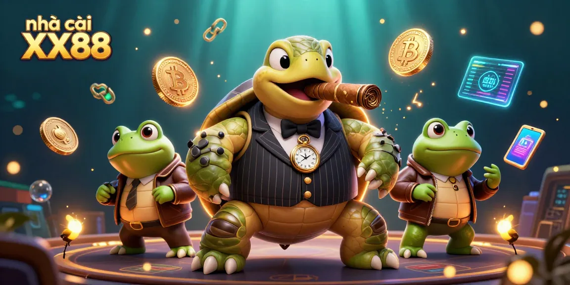 Experience the thrill of gambling at nhà cái XX88 with dynamic casino elements and 3D cartoon characters.