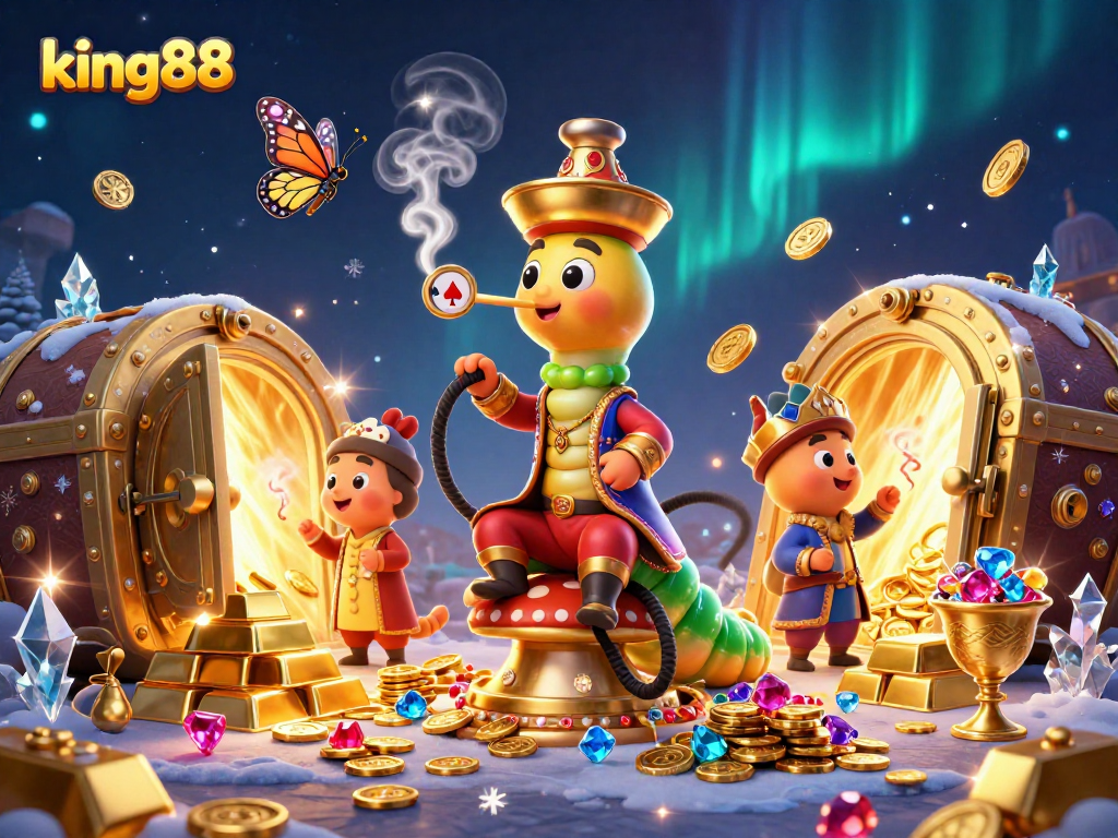 Engage with king88's vibrant gaming universe featuring dynamic casino elements and treasures.