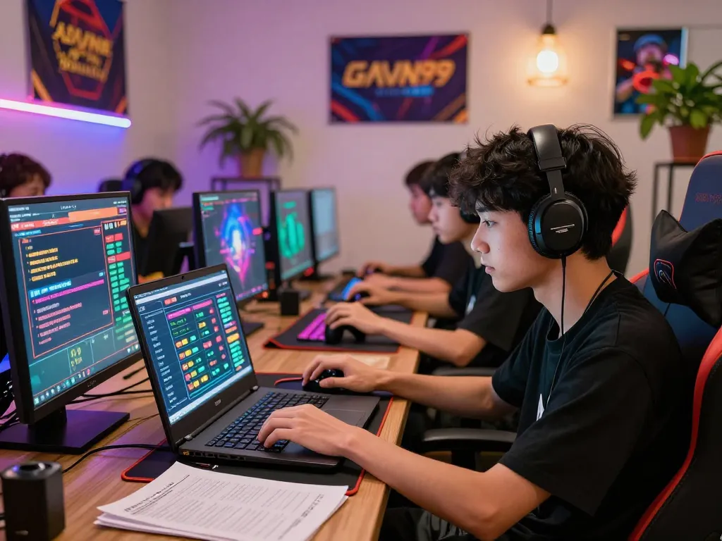 Engaged players enjoying online gambling at Gavn99 with vibrant interfaces and interactive elements.