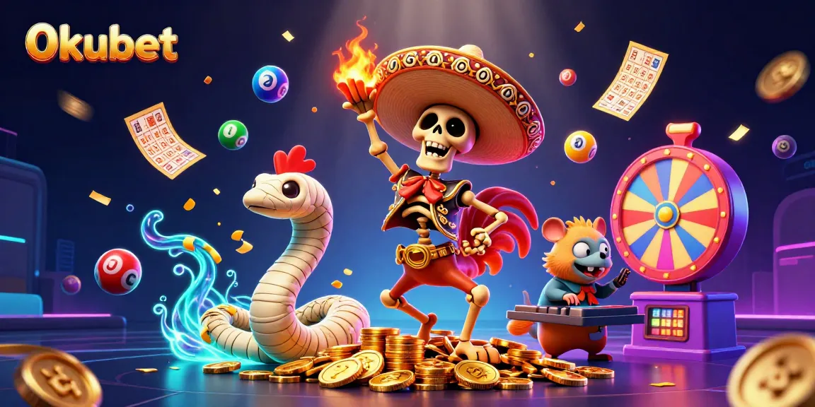 Experience the excitement of 0kubet with vibrant casino elements and lively characters in an engaging scene.