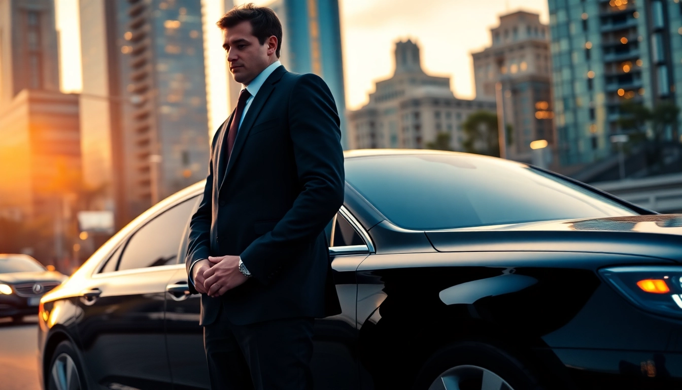 Chauffeur Services Nottingham offered by a professional beside a luxury vehicle.