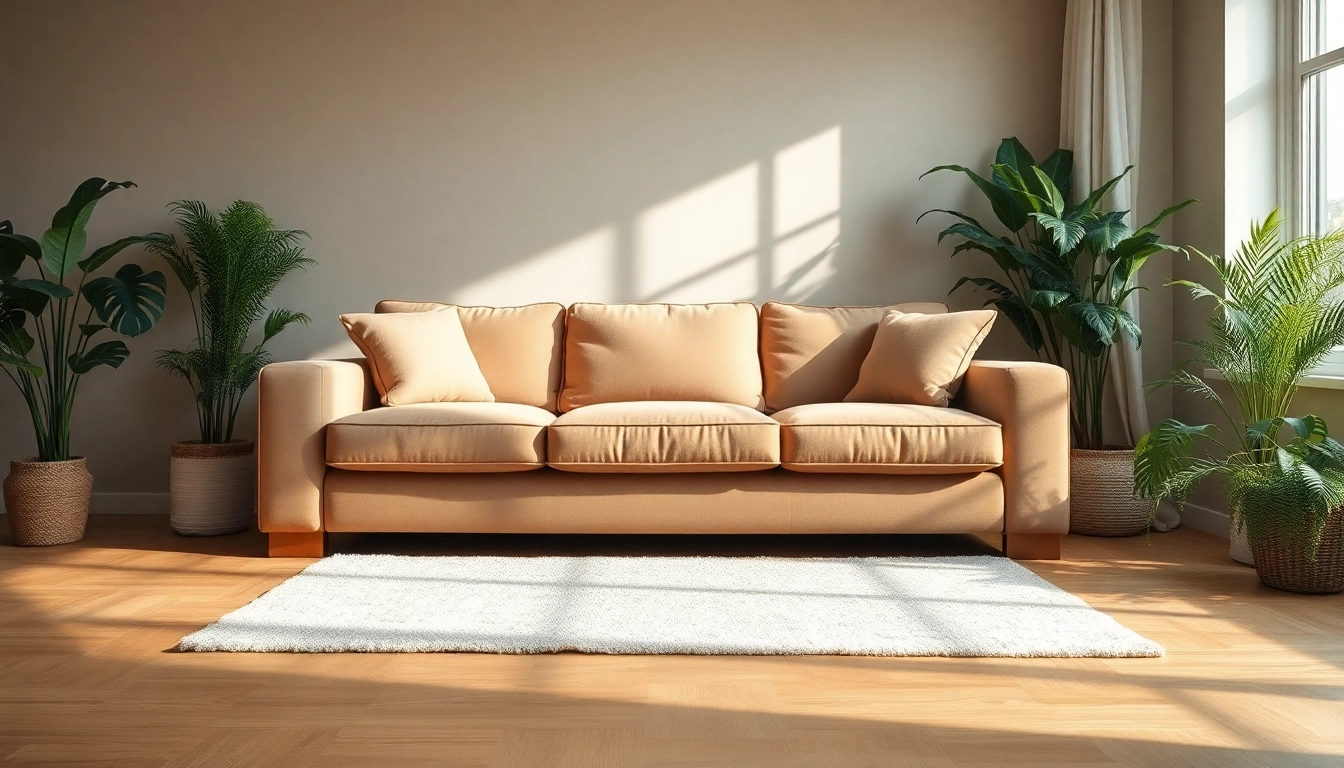 Sofa cleaning in Glasgow showcased in a bright, cozy living room.