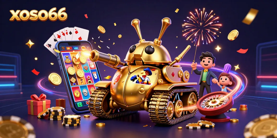 Experience immersive gaming with xoso66, featuring a vibrant miniature casino inside a golden beetle tank.