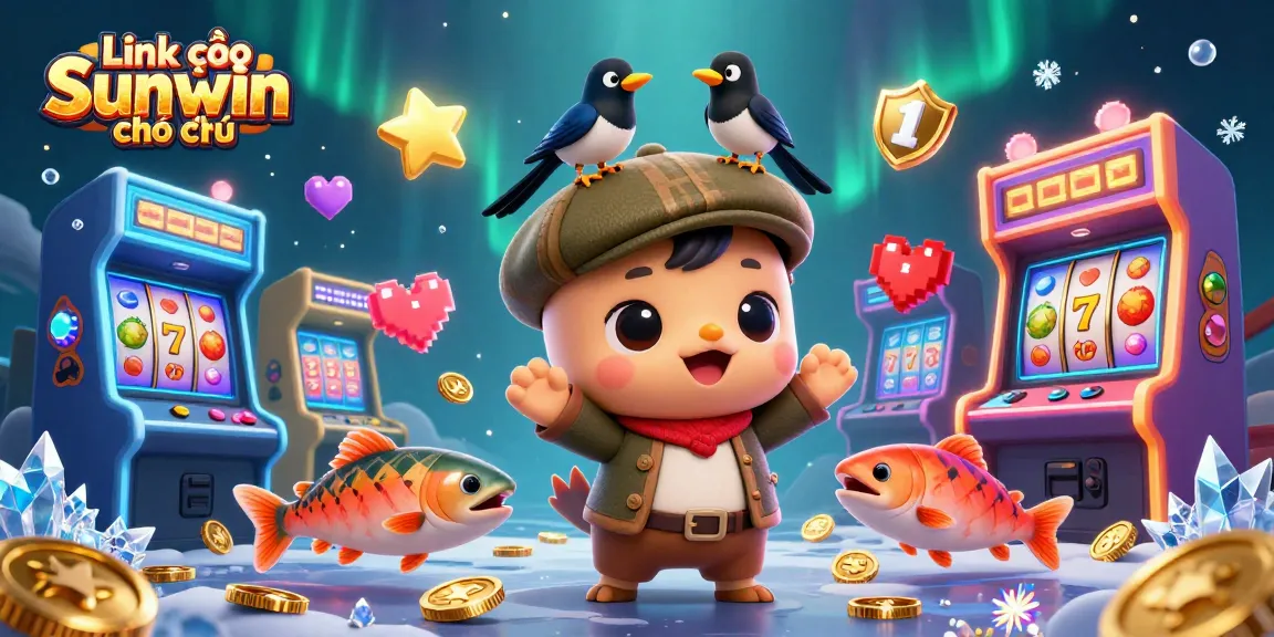 Engage with Link vào Sunwin chính thức through vibrant gaming elements and cartoon characters.