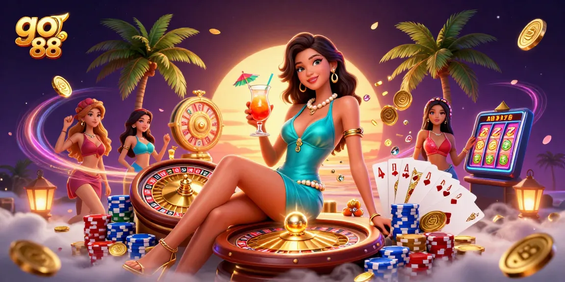 Experience the thrill of go 88 with vibrant casino elements and a glamorous scene.