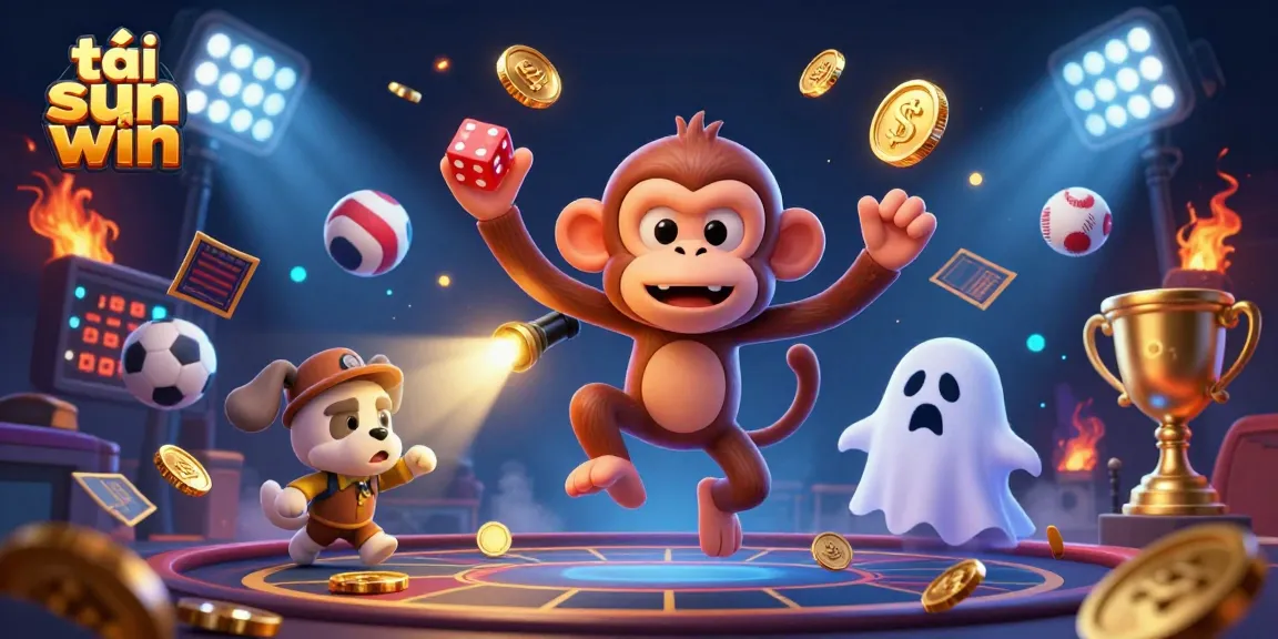 Experience the thrill of tải sun win with dynamic ghosts and golden elements in a vibrant casino.