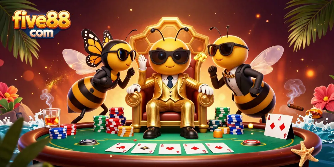 Experience the thrill of gambling at five88 com with vibrant illustrations of a casino scene.
