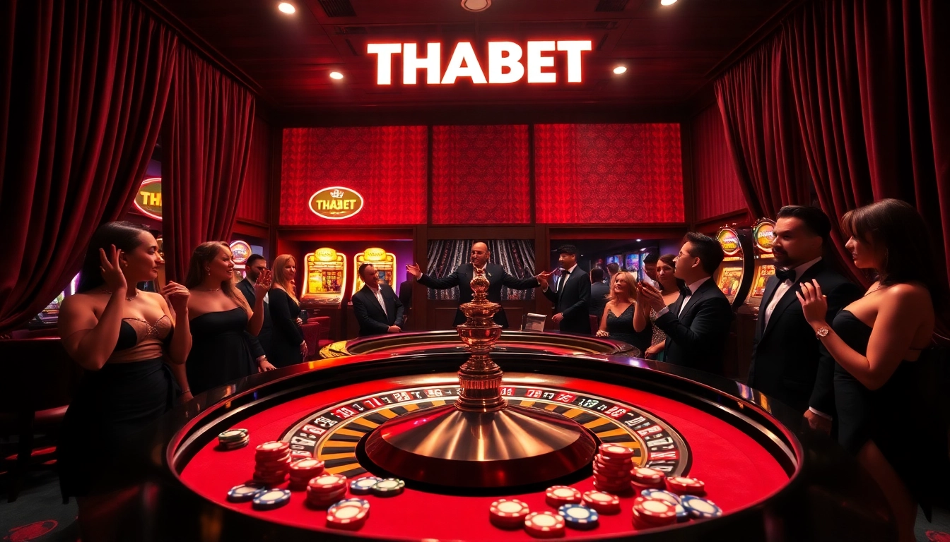 Players engaging in lively roulette at THABET casino, showcasing vibrant ambiance and excitement.