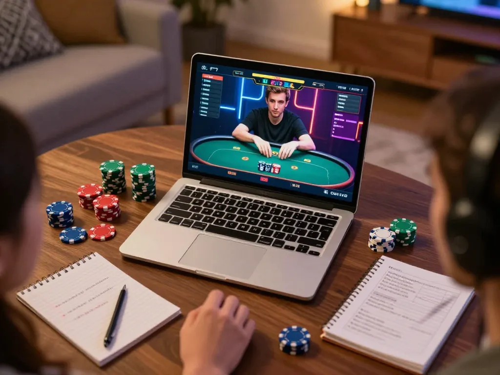 Player immersed in an online game showcasing open88ss strategy, surrounded by poker chips.