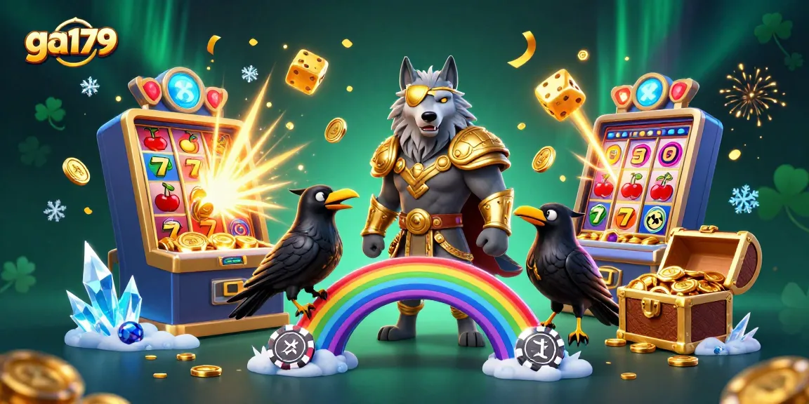 Experience thrilling wins at ga179 with premium 3D casino action featuring Odin and ravens around dynamic slots.