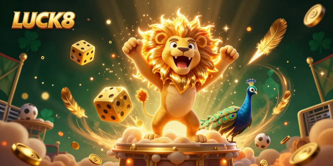Experience thrilling sports betting action with LUCK8’s vibrant 3D casino illustration featuring lively characters.