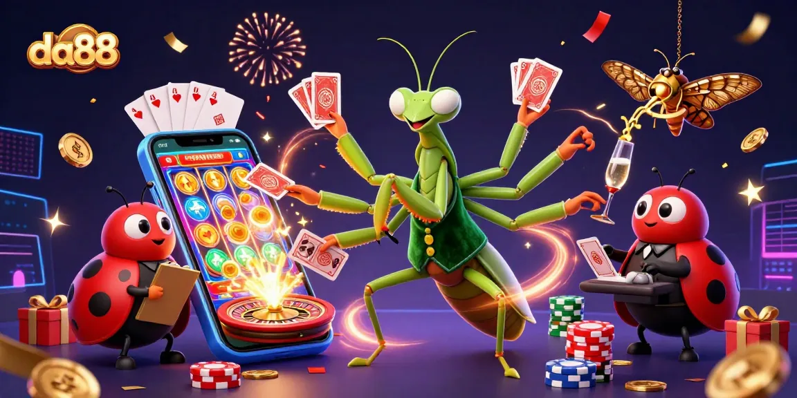 Experience thrilling gameplay at da88 with a lively 3D casino scene featuring dynamic characters.