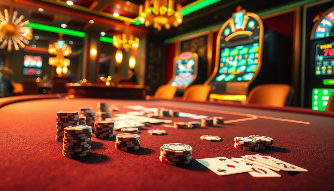 Experience the thrill of betting at nhà cái LUCKY88 with vibrant roulette and poker games in a luxurious casino.