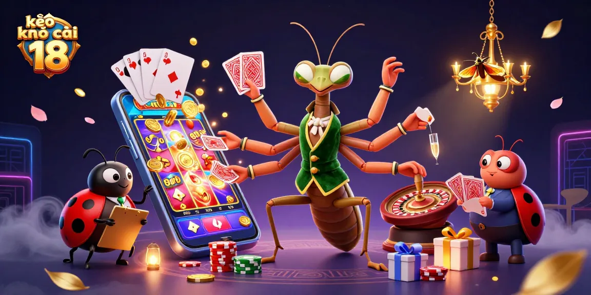 Engaging kèo nhà cái 18 scene with vibrant characters and dynamic gambling elements