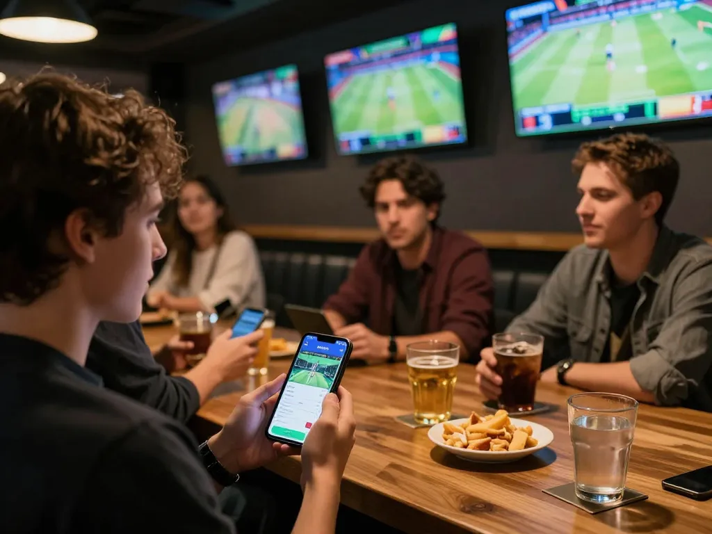 Engaged user placing bets on MMOO app during a live sports event.