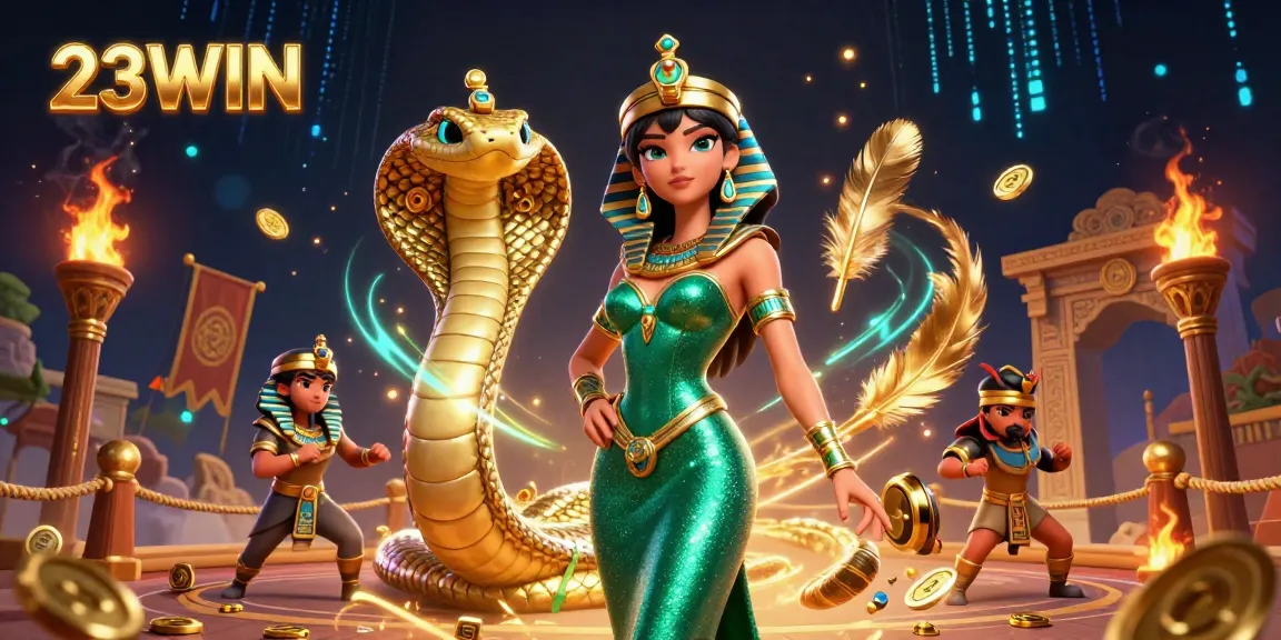 Engage in thrilling action at 23WIN with vibrant casino and gaming elements swirling around.