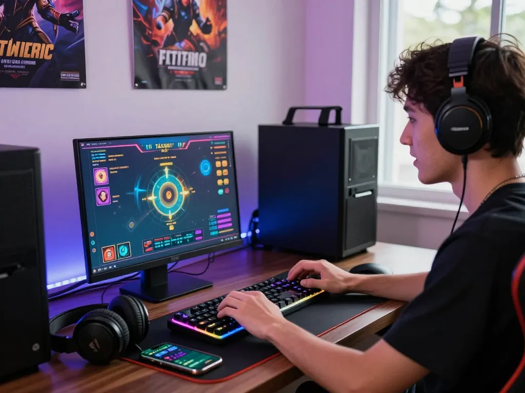 Engaging and colorful tài xỉu online gaming scene, showcasing a player immersed in the action.