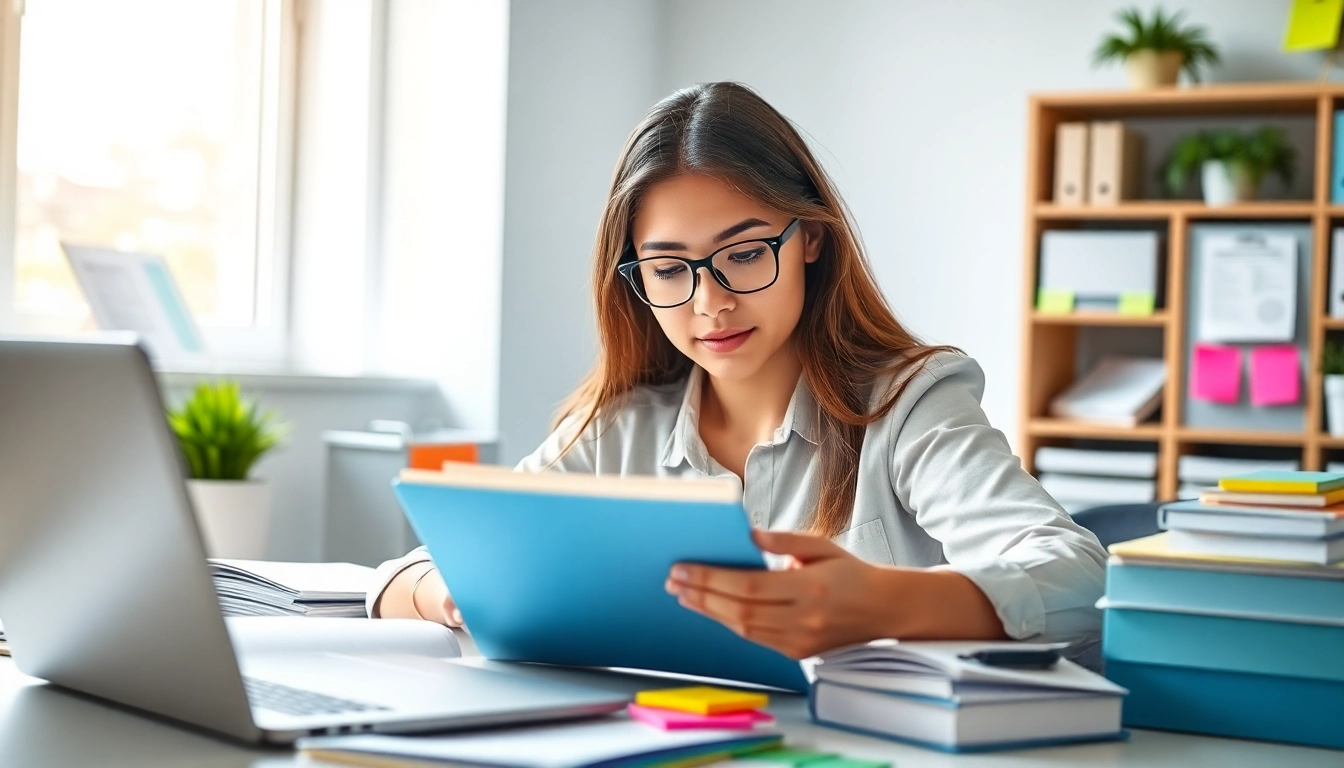 Student focusing on exam support materials in a bright, organized workspace.