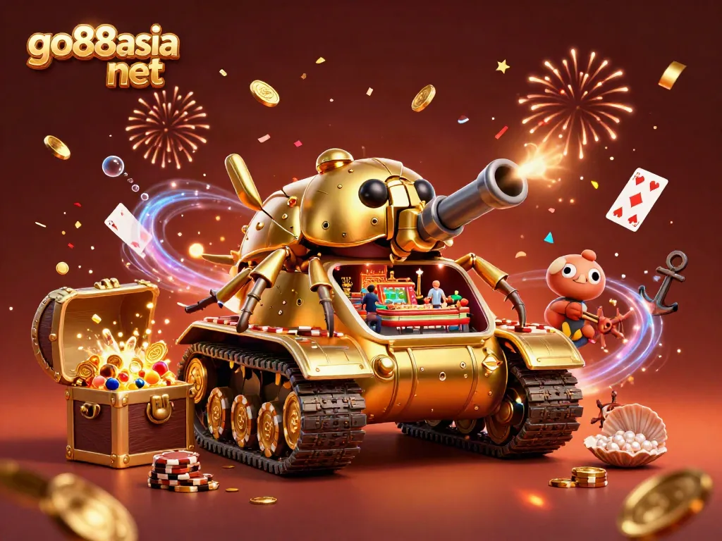 Experience thrilling gameplay in this vibrant scene with the go88asia net casino illustration, featuring unique gaming elements.