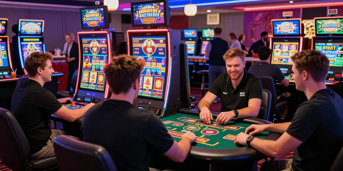 Exciting scene at a credit card casino from https://crownwoods.org.uk/ showing players enjoying games in a vibrant atmosphere.