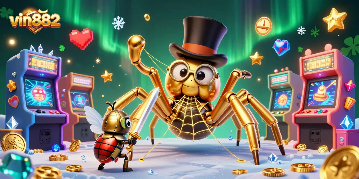 Engage with thrilling gaming action at vin882 featuring vibrant casino elements and animated characters.