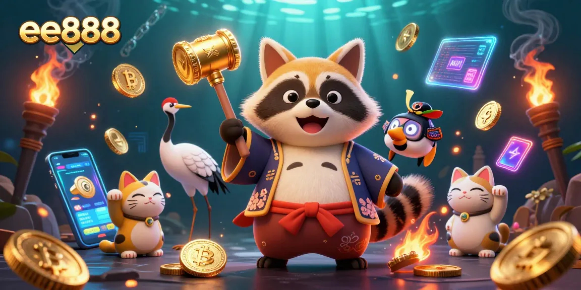 Experience exciting gaming with ee888's colorful characters and vibrant casino elements.