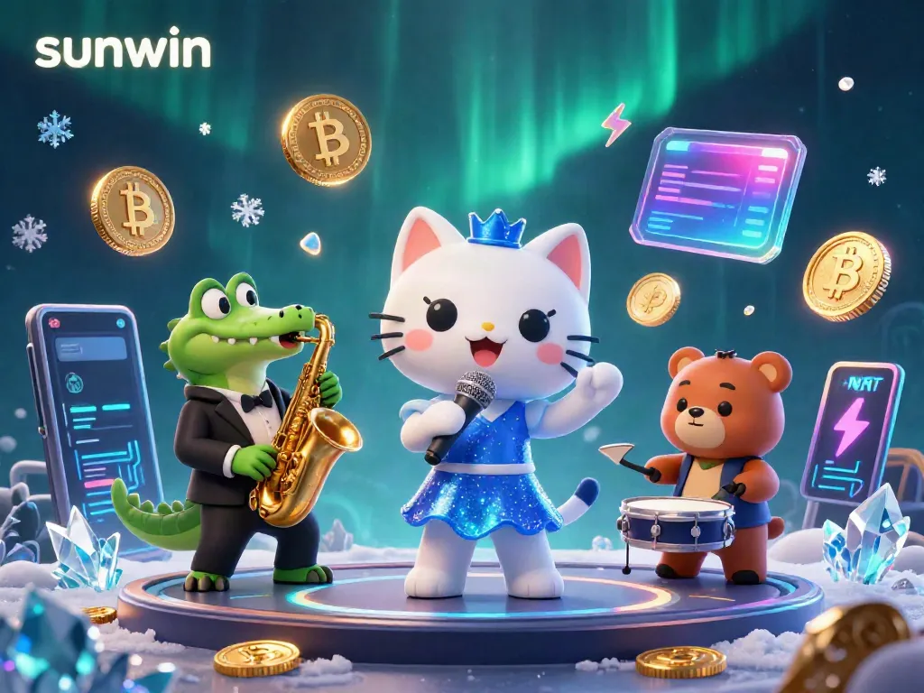 Engage in thrilling gameplay at Sunwin with vibrant casino characters in a dynamic setting.