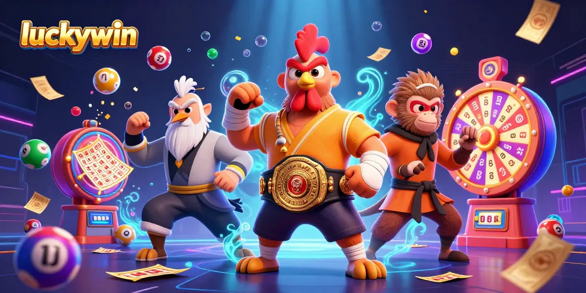 Experience thrilling jackpots and gameplay at luckywin with a vibrant casino scene of animated characters.