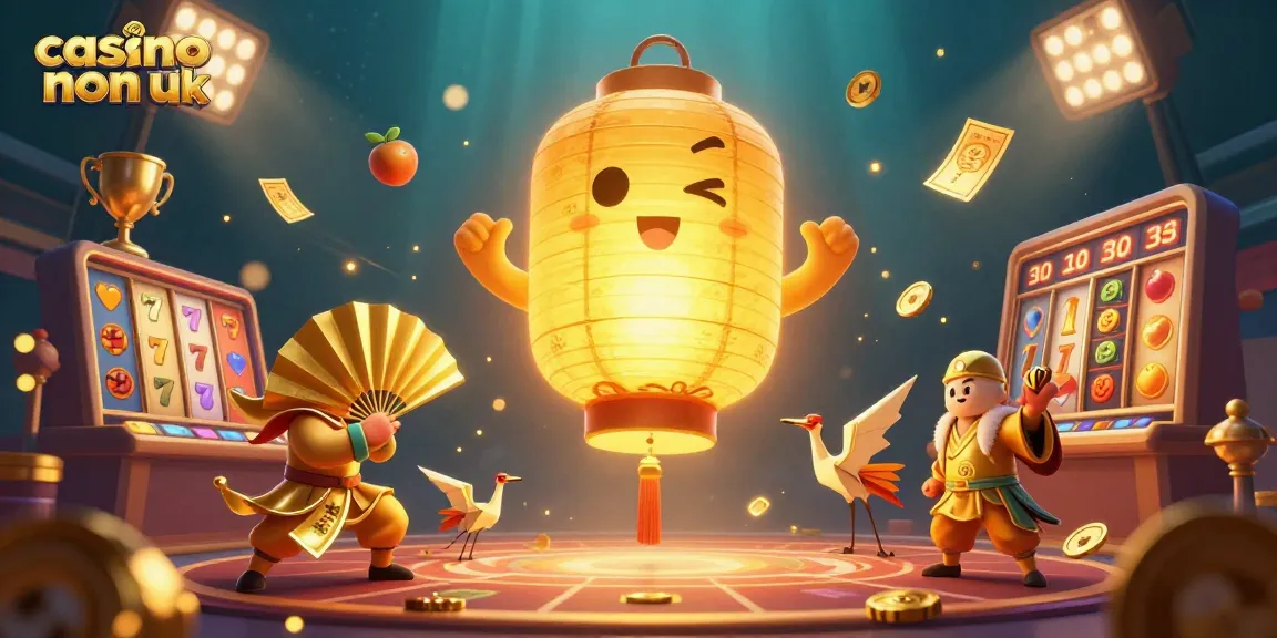 Engaging 3D illustration of casino non uk with vibrant elements and golden coins spinning around