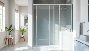 Duschkabine 80x80 in modernem Badezimmer, elegant und funktional gestaltet.