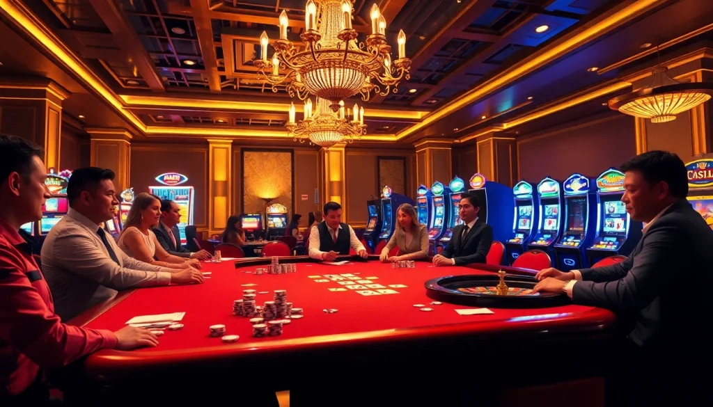 Experience the thrilling ambiance of pg88 with exquisite casino tables and eager players.