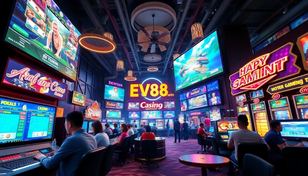 Experience the excitement of EV88win.live with vibrant online gaming scenes and immersive gameplay.