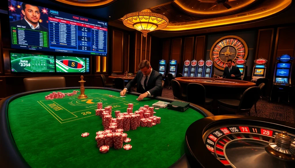 Betting on a poker table with vibrant jbo elements enhancing the casino experience.