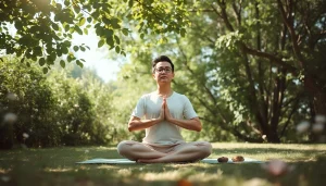 Meditating person embodying the essence of mental wellness in a serene setting.
